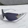 Large Frameless Five-Point Star Y2K Sunglasses for Outdoor Cycling