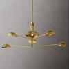 Handmade Black & Antique Brass Sputnik Chandelier – Mid Century Italian Lighting Fixture