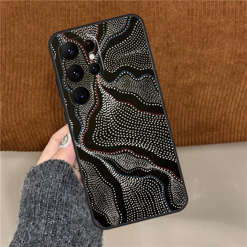 Aboriginal Art Print Phone Case For Samsung Galaxy S25 Ultra S9 S10 Plus S20 S21 S22 S23 FE S24 Ultra Back Cover