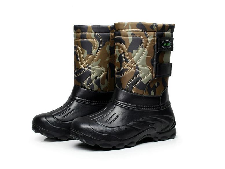 Водонепроницаемые мужские зимние ботинки: Обувь для рыбалки, зимняя, морозостойкая, нескользящая, теплая