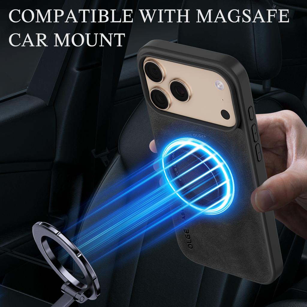 Замшевая Кожа Для Магнитного Чехла MagSafe Для iPhone 17 Air 16 15 14 13 12 11 Pro Max Беспроводная Зарядка Матовое Покрытие Защитная Крышка