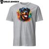 Colorful Rottweiler Unisex T-Shirt | Vibrant Dog Design with Paint Splashes