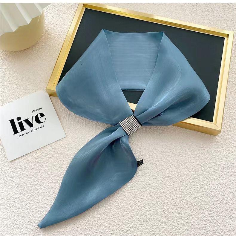 Модный женский шарф на весну и лето, маленькая шелковая сумка с ручкой, головной платок с лентами, маленькие узкие шарфы, шарфы