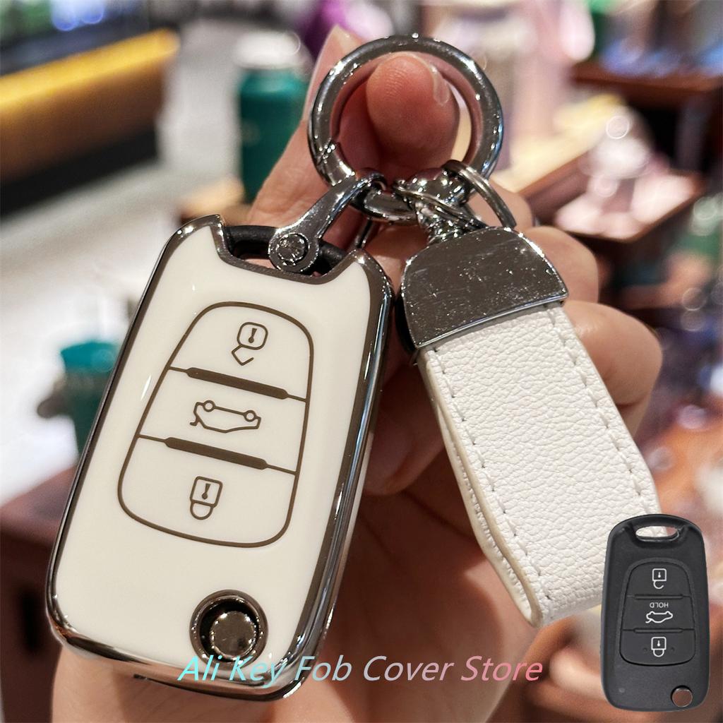 Key Fob Cover with Keychain Lanyard for Hyundai I10 I20 Ix20 I30 Ix35 for Kia Ceed Soul Sportage Venga