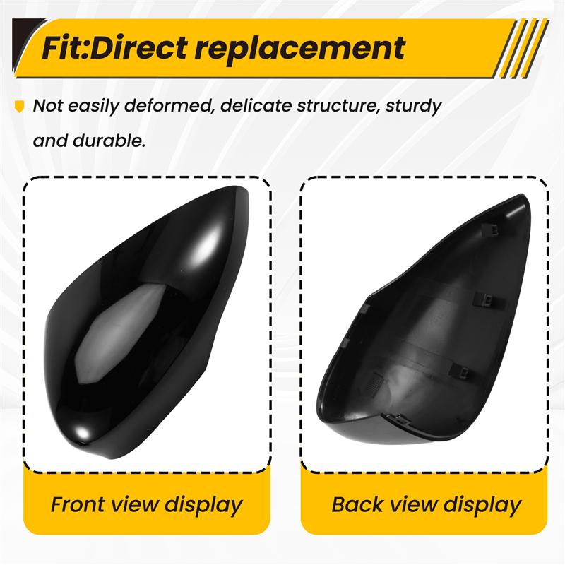 A16P-Car Cap Rearview Mirror Cover Side Wing Mirror Cover For Ford Fiesta MK7 2009-2015 Part Numbers 8A6117K746CA 8A6117K747CA