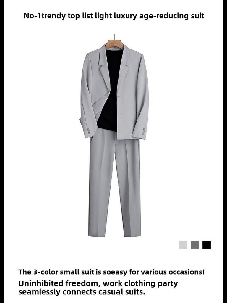 2023 Men's Spring/Autumn Light Mature Style Suit Jacket: Trendy, Loose-Fit, Elegant Uniform Top