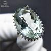 Big Green Amethyst Quartz Gemstone Party"eyes Catching" Ring In 925 Sliver As Birthday Wedding Nice Gift with Jewelry Box