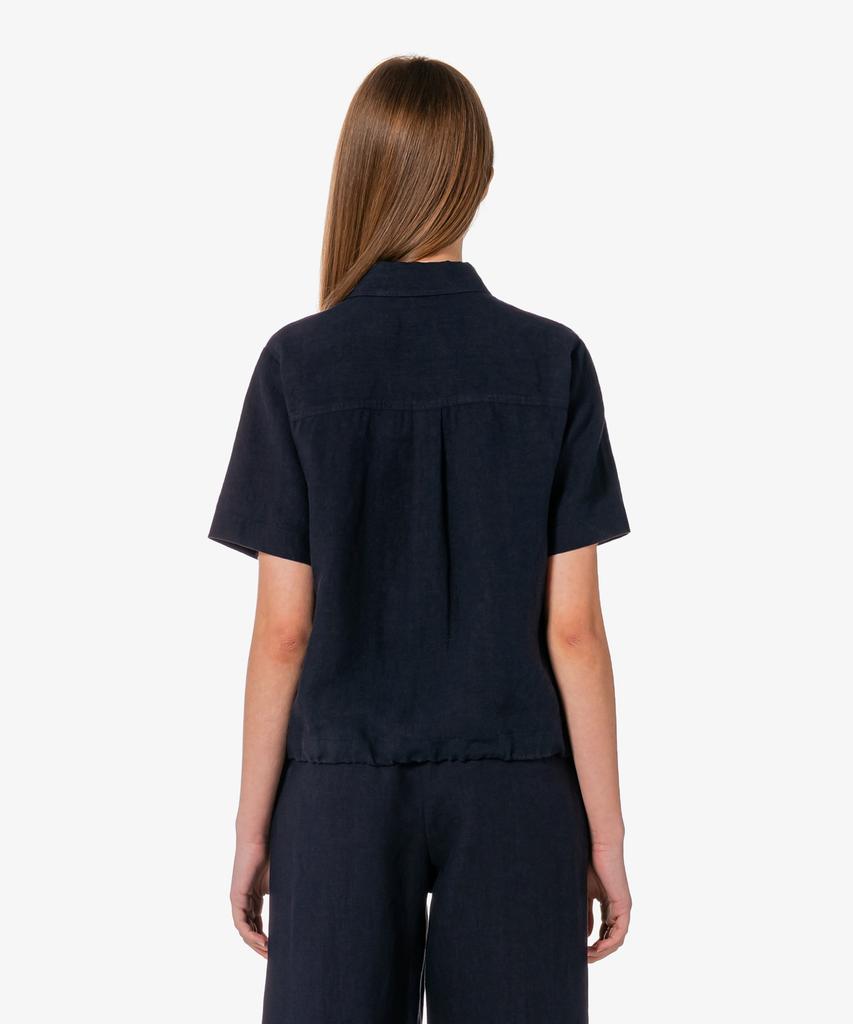 LACOSTE Женская льняная ажурная рубашка с коротким рукавом Cf197E-56G Hde