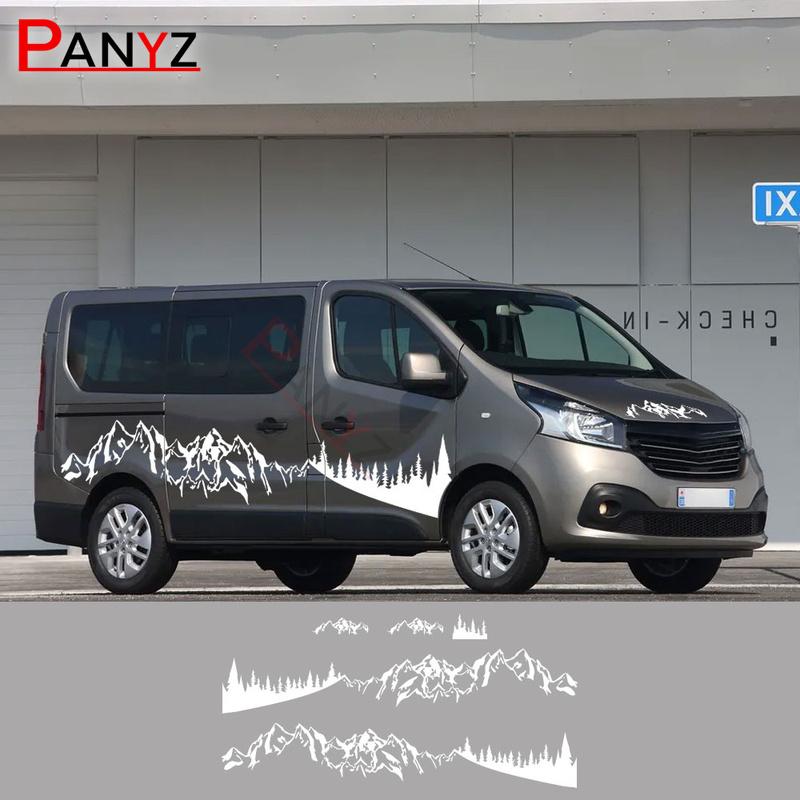 4 шт. наклейки на двери автомобиля для Renault Trafic 2 3 MK3 MK2 Camper Van аксессуары для тюнинга виниловая пленка крышка капота графические наклейки на двигатель