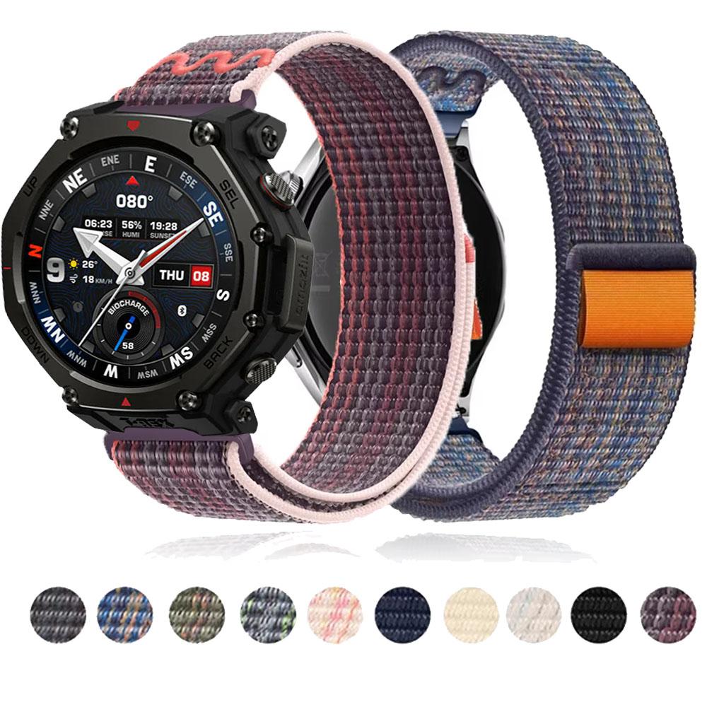 20mm/22mm Nylon Strap For Amazfit T-Rex3 Pro 44/48mm Braided Bracelet Band For Amazfit /Active 2 square/Bip 6/Balance 2/Helio Belt