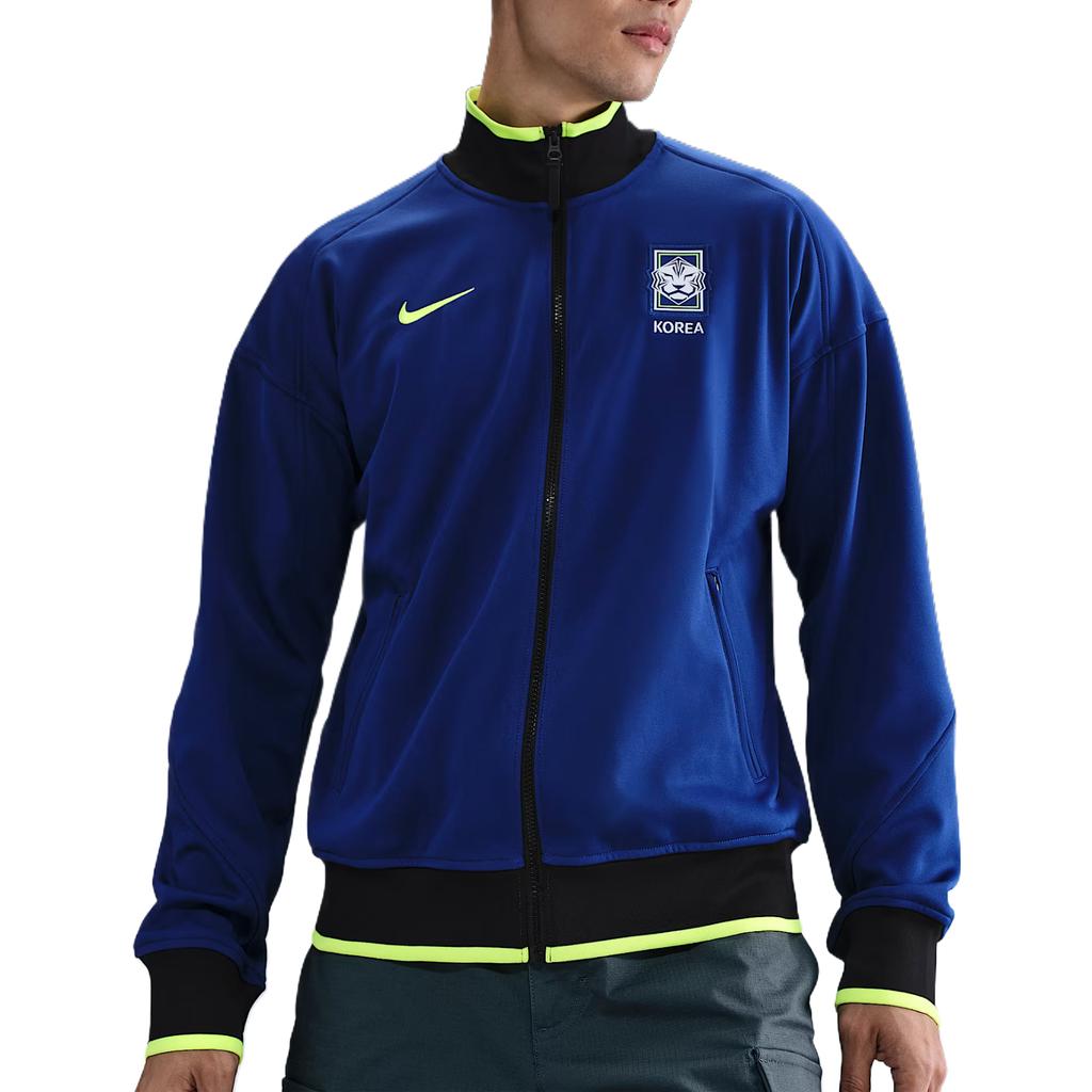 Nike Мужские ветровки Global Синий/Черный/Неоновый Желтый/Неоновый Желтый Стойка Умеренный Другое FZ9393-418