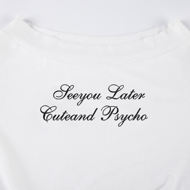 Ретро-маленькие буквы напечатаны на одно плечо сексуальный длинный рукав топ для женщин свободные универсальные ленивые стиль толстовки с капюшоном футболки женские