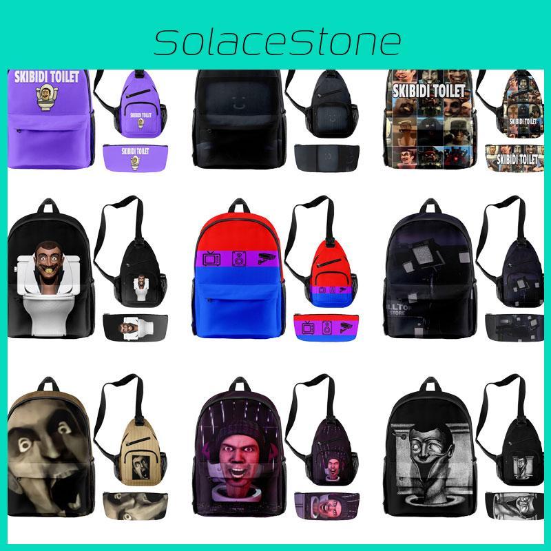 2023 Новый Рюкзак для розыгрышей Skibidi Toilet Набор Ткань Оксфорд Унисекс Вместимость 20 л Дышащий