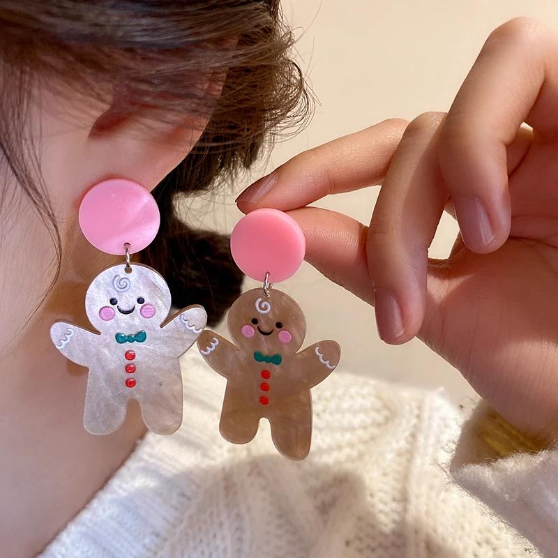 16 Style Christmas Style Cartoon Dangle Earrings for Women Cute Star Leaf Snowman Cup Socks Alpaca Tree Dangle Earrings Party F