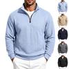 Men S Autumn Diamond Jacquard Half Zip Stand Collar Long Sleeve Pullover Sweatshirt