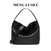 Hand-woven bag simple and versatile shoulder messenger tote bag commuter bucket bag women