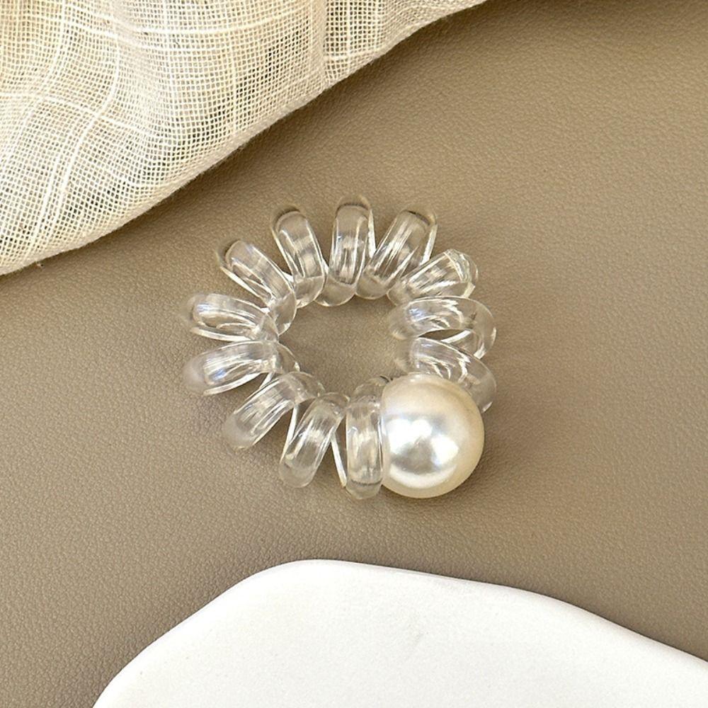 TPU телефонная линия веревка для волос эластичный жемчужный держатель для хвоста винтажное прозрачное кольцо для волос ежедневно