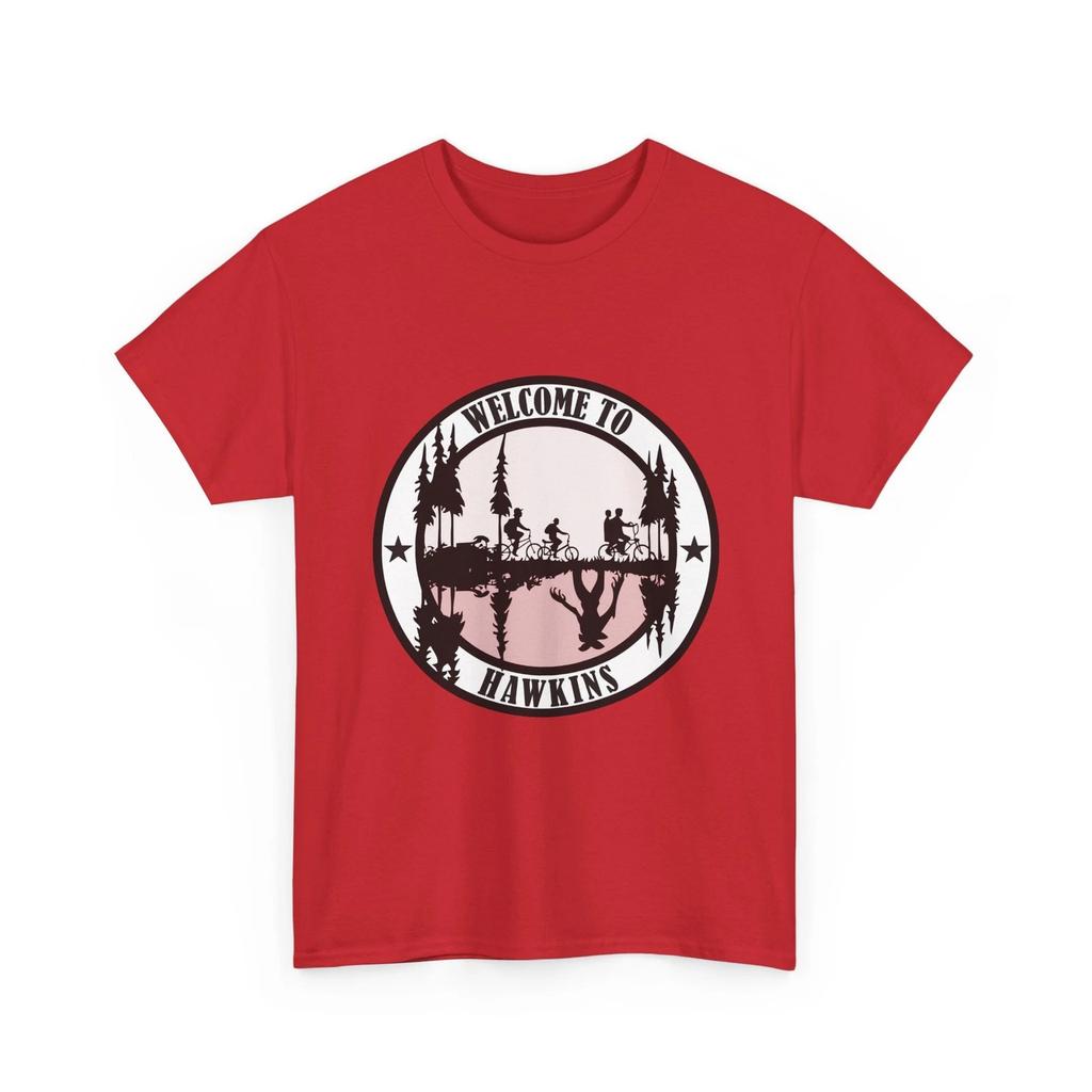 100% Cotton T-shirt Mens Tees Top Welcome Hawkins Stranger Things 100% cotton