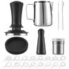 23pcs Coffee Art Set 12oz 350ml Stainless Steel Milk Frothing Pitcher with Scale 16pcs Coffee Decorating Stencils 12