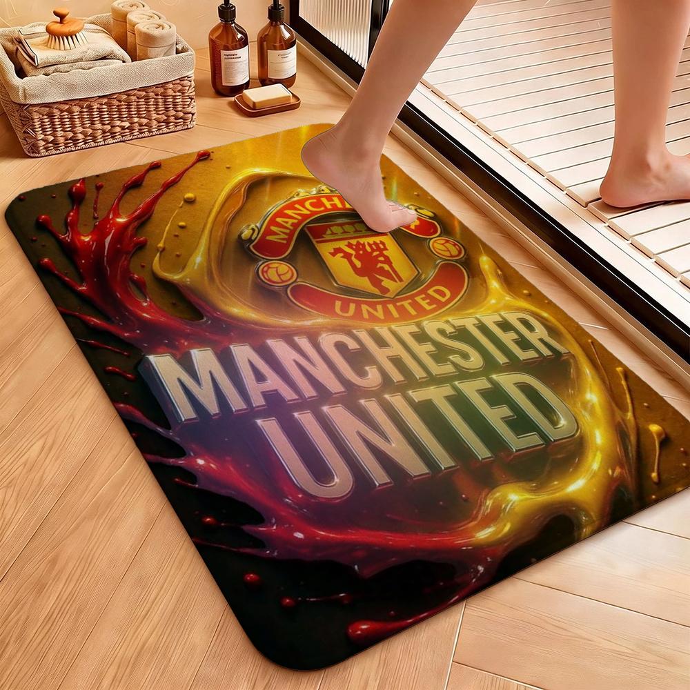 Manchester living room sofa Logo Rug Plush Rug Large Area Rug Nursery Mat Water Absorbent
