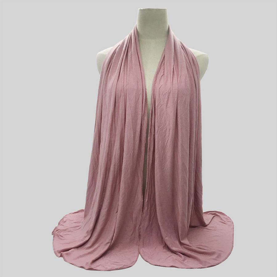 Трикотажный хиджаб шарф женский зимний теплый однотонный эластичный хлопковый шаль и обертывание большого размера повязка на голову мусульманский хиджаб шарфы