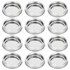 12Pcs Stainless Steel Split Type Glass Jar Lids Round Leakproof Sealing Covers Kitchen