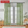 1 шт. полузатемняющие шторы в тропическом стиле с зеленым растительным принтом, небольшие свежие шторы с бахромой для окон, балкона, спальни, гостиной, домашнего декора, серия Nuan