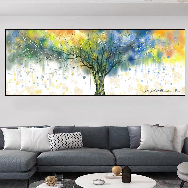 Абстрактное Древо Жизни, картина маслом на холсте, пейзажные постеры и принты, настенные художественные фотографии, Куадрос, домашний декор для гостиной, без рамки