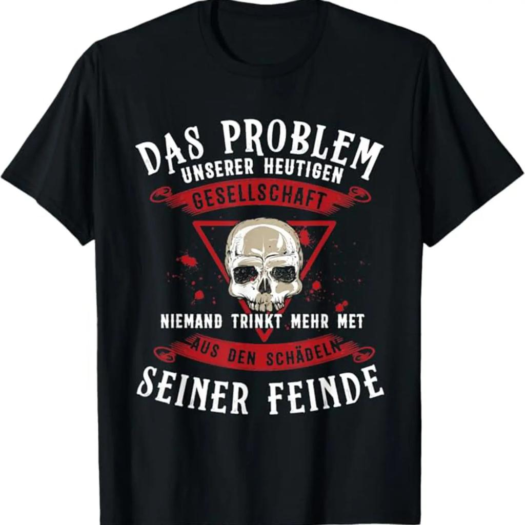 Viking Skull Saying Met Aus Skulls Der Enemies T Shirt Vintage Designer Clothes Versatile Top For Everyday Wear Soft