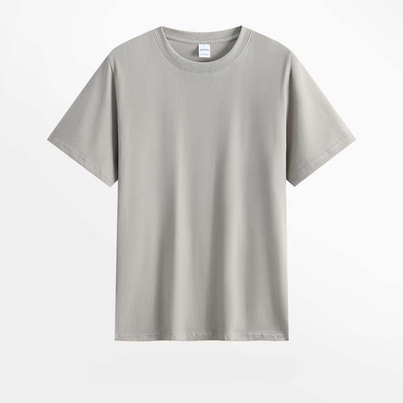 220 г Мужская хлопковая летняя футболка свободного кроя, однотонная футболка с круглым вырезом, повседневная уличная одежда с короткими рукавами