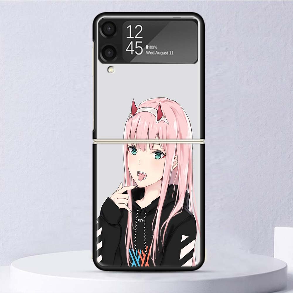 Чехол Zero Two Darling In The Franxx 02 Ударопрочный для Samsung Galaxy Z Flip 7 6 5 4 3 5G Чехол для телефона Z Flip3 Flip4 Flip5 Flip6 F