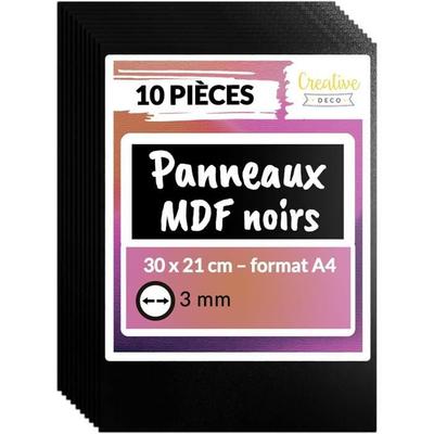 Панель МДФ Черная - Creative Deco - 300 x 210 x 3 мм - Лазерная резка - Гравировка - Пирография