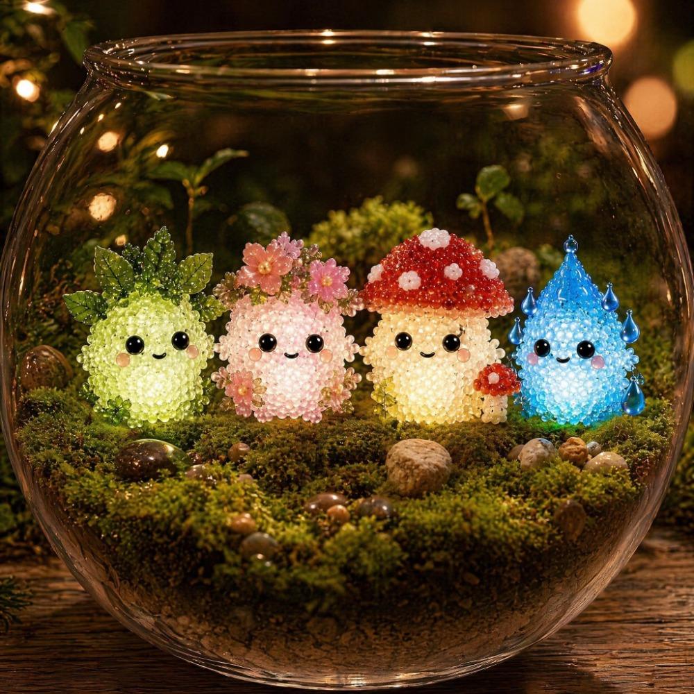 Handmade Glowing Fantasy Spirits DIY Bead Kit Tiny 3D Bead Pet Keychain Making Kit Children