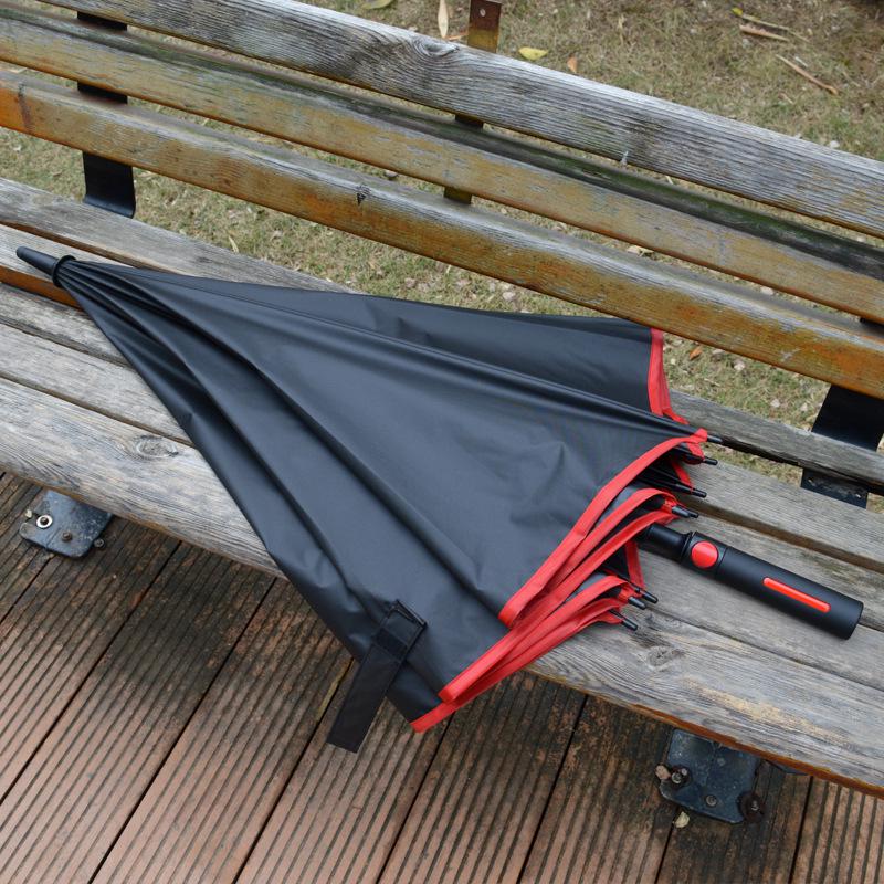 Мужской большой черный зонт для гольфа с длинной ручкой – Настраиваемый бизнес-подарок высокого класса