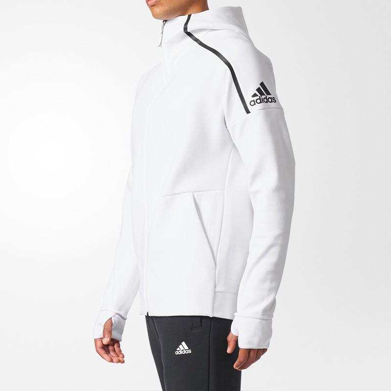 Adidas Вязаная куртка с капюшоном с логотипом Мужские куртки белые CD6277