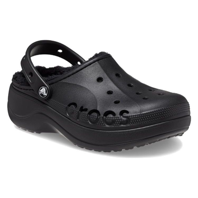 Crocs Baya Платформа Клог EVA Cloud Теплый Хлопок 4.2см Клоги Женские Клоги Черные 208708-001