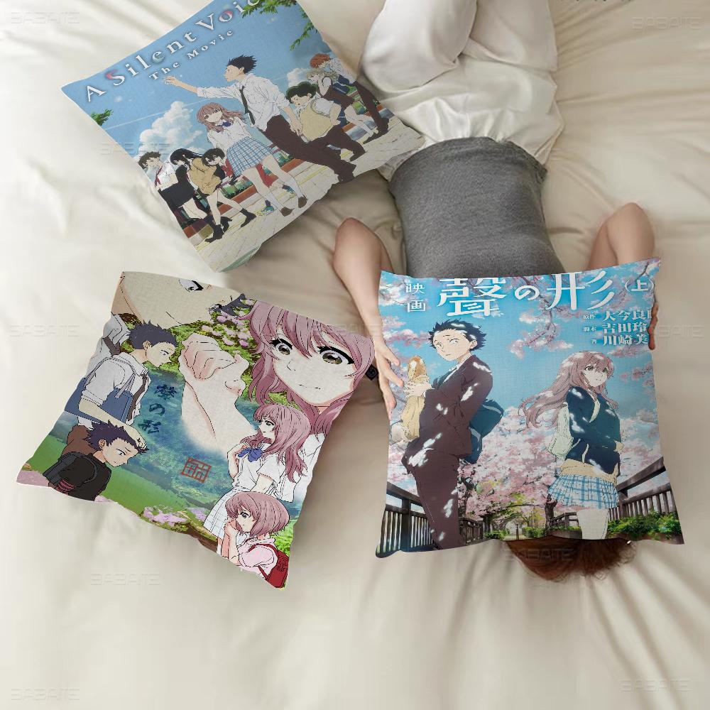 Подушка для сна A Silent Voice Подушка с аниме Подушка для дивана Подушка для изголовья кровати Чехол для подушки Чехол для подушки 45x45 см Модный