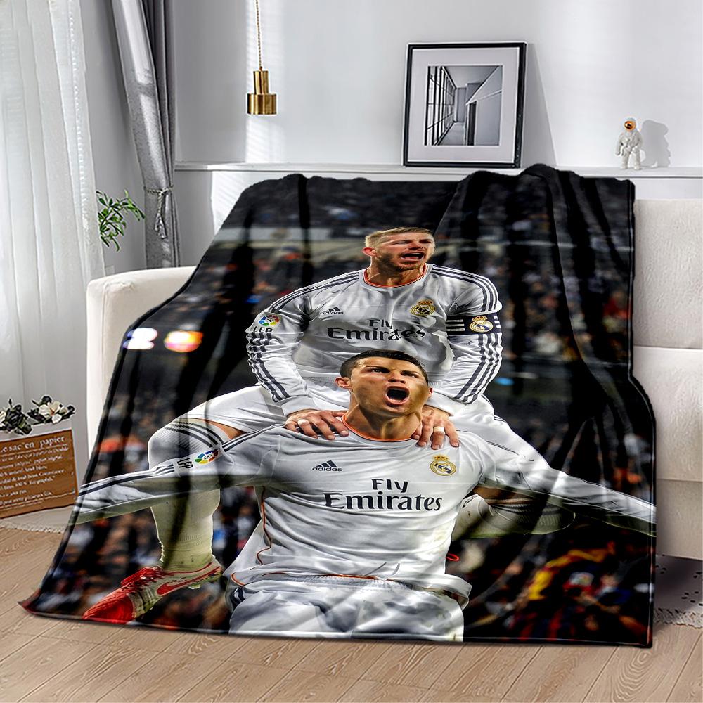 Cristiano Ronaldo Soccer Action Blanket Comfortable Great for Chair Bedding Couch Four Seasons Multipurpose Warmthful Decor