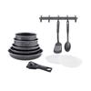 Cookware - All Hobs Including Induction - ART &; CUISINE - AC1083 - Aluminium - 10 Pieces - Black