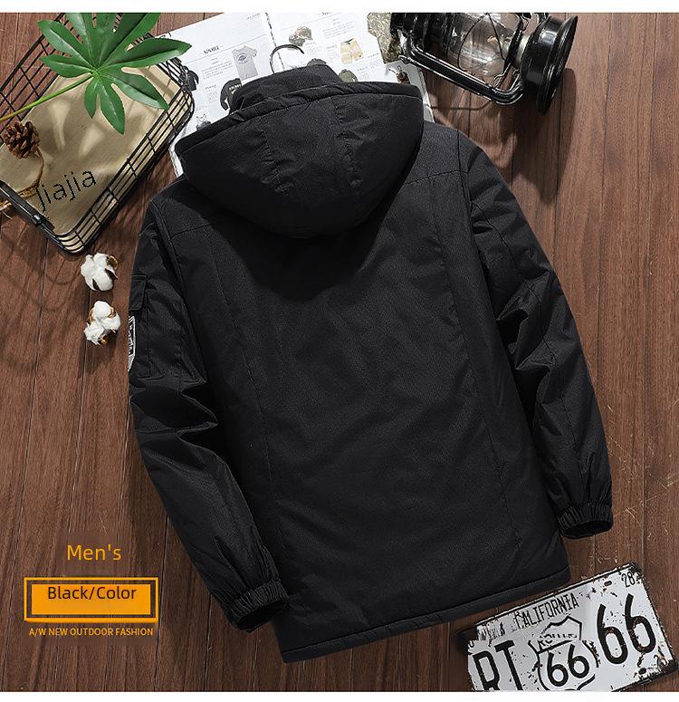 Мужская ветрозащитная водонепроницаемая хлопковая куртка: Осень/Зима Плюс Утолщенный Бархатный Стиль Для Пары На Открытом Воздухе