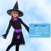 Witch Costume Halloween Party Cosplay Adult Kids Unisex Hat Dress Set Street Style Fancy Outfit