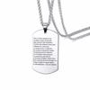 Vnox Stainless Steel ID Tag Necklaces Pendant Engrave Customized Logo Family Brother Men Jewelry