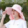 Women Sunscreen Hat Solid Color Large Brim Sun Hat for Face Protection