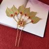 Flower Thai Hair Sticks Gold U-shaped Hair Fork Antique Ethnic Style Hair Accessories  Daily