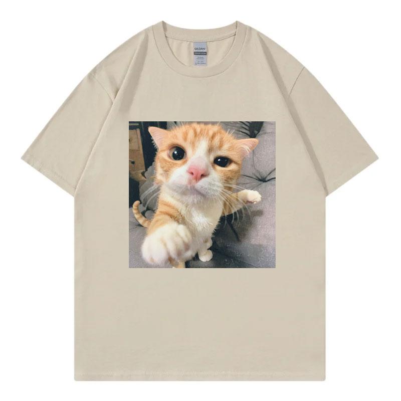Funny Cat Meme Graphic T Shirts High Quality Fashion Short Sleeve Tshirts Unisex Unisex Summer Casual 100cotton Tshirt Streetwear
