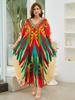 Beach Kaftans for Women Butterfly Parrot Printed Plus Size Summer Dresses Holiday Bathing Suits Dropshipping