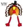 Party Photo Props Plush Turkey Hat, Thanksgiving Funny Trot Costume Accessories Novelty Headpiece for Women Men Holiday Celebration Creative