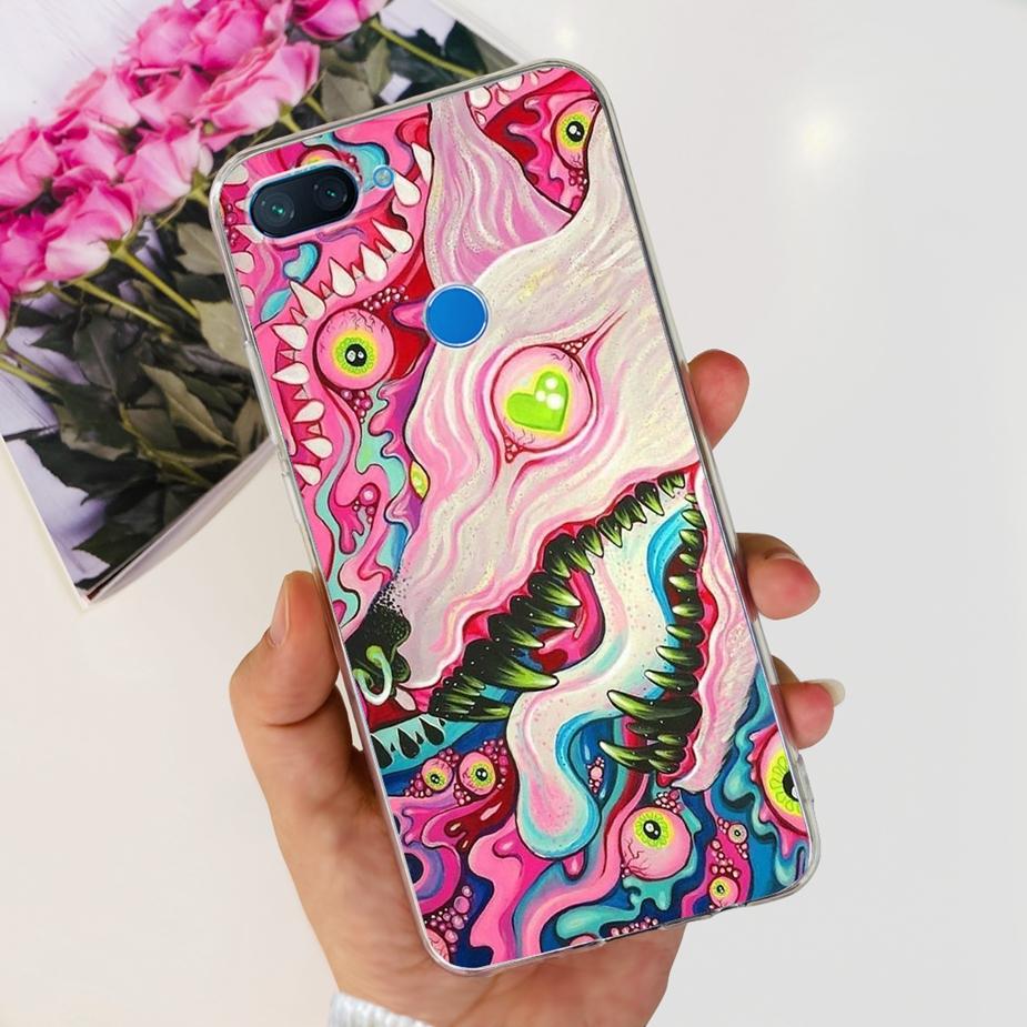 Чехол для Xiaomi Mi 8 Lite Милый Расписной Чехол Прозрачный Силиконовый Чехол для Телефона Для Xiaomi Mi 8 Lite 8Lite Задняя Крышка 6.26'' Fundas Coque