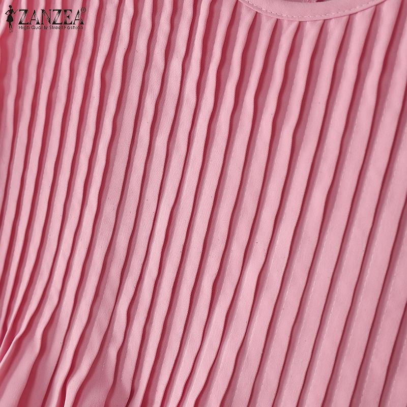 ZANZEA Женские повседневные свободные летние майки без рукавов с круглым вырезом