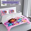 3pcs Gabby's Dollhouse2 pattern bedding set duvet cover set includes duvet cover &pillowcases, perfect all season bedroom decoration & gift